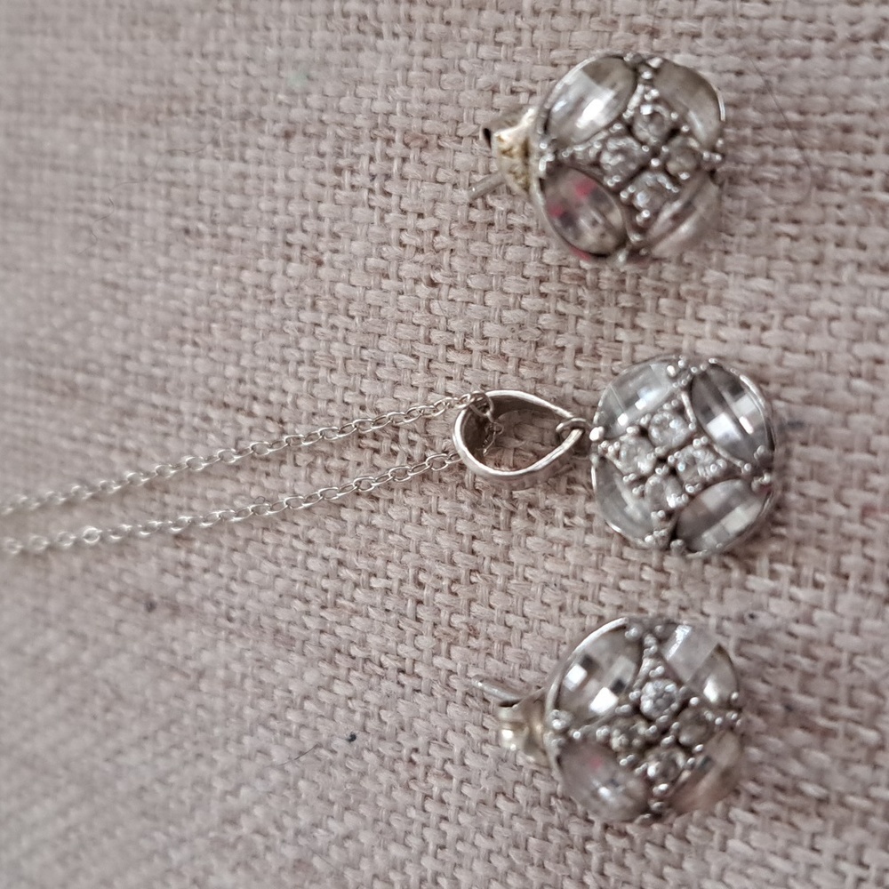 Sterling Silver Necklace and Earring Set